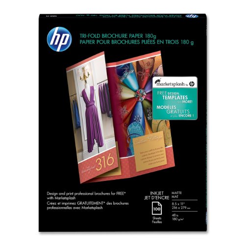HP Tri-Fold Brochure Paper, Matte (100 Sheets, 8.5 x 11 Inches)