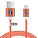 Android charger cable 10 ft, Extra long Nylon Braided micro usb Cord with High speed 2.0 usb to Micro usb charging cable for Android device,Samsung Galaxy,HTC,LG,Motorola,Sony-Orange