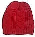Vibrant Color Satin Lined Knit Beanie Hat (Red)