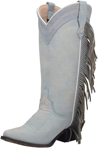 white fringe cowboy boots