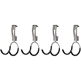 Rubbermaid Universal Powder Coaded Metallic FastTrack Hanging Garage Hook Organizers for Ladder, Tool, and Bike Storage (4 Pa
