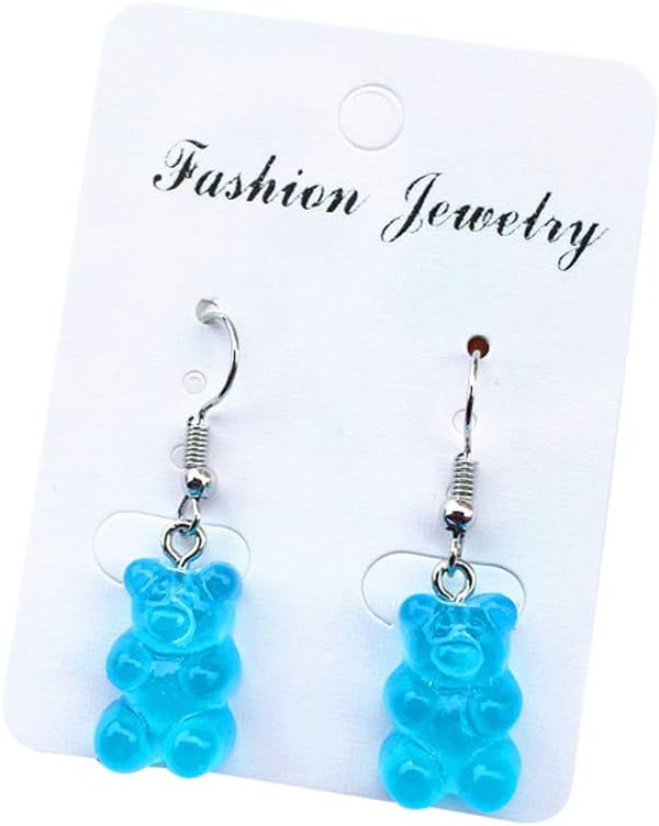 1 Pair Creative Cute Mini Gummy Bear Earrings Minimalism Cartoon Design Female Ear Hooks Danglers Jewelry Gift