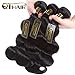 QTHAIR 16A Virgin Brazilian Body Wave Human Hair 3 Bundles (12 12 12,300g,Natural Black) 100% Unprocessed Body Wave Brazilian Human Hair Weave Extensions for African Americans Women