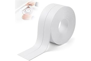 OEKYTOY Caulk Tape,White Caulk Tape Waterproof Self Adhesive,Bathroom Toilet Strip Bathtub Sealing Strip Tape for Bathroom Shower (126x0.8 inch 2PCS)