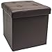 Sorbus Storage Ottoman Bench, Folding Cube Ottoman, Great for Hassock, Foot Stool, Seat, Coffee Table, Storage Chest, and More Contemporary, Faux Leather (Chocolate)