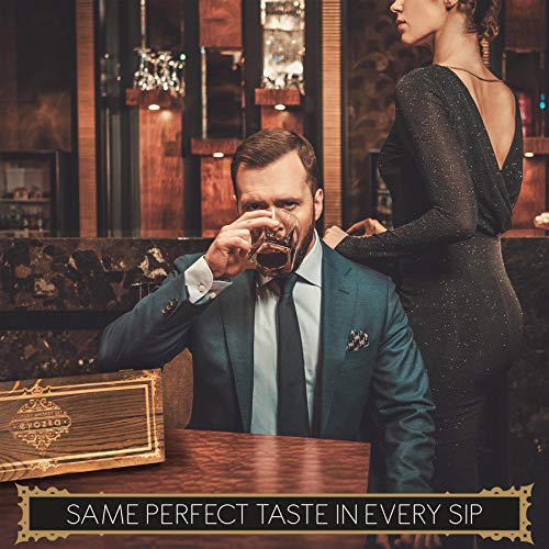 Eyozka Whiskey Glass Set Gift Box - C. Cutter and Whiskey Stones Included - Chilling Stones Gift Set - Scotch Bourbon Glasses Bar Accessories - Reusable Ice Cubes - Unique Gifts for Men - Image 4