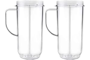 Sduck 2 PCS Tall 22oz Replacement Magic Bullet Blender Cups, 22OZ Blender Cups Jar compatible with 250W Magic Bullet MB1001 Series Juicer Mixer