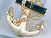 Alilang Golden Tone Blue Clear Crystal Rhinestones Nautical Anchor Stud Earrings