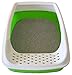 Two Meows Cat Litter Box - High Sided Lid - Open Top Entry, Green