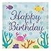 Creative Converting 16-Count Paper Lunch Napkins, Happy Birthday, Mermaid Friends, 6.5 x 6.5-inch, Multicolor