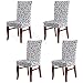 SHZONS™Super Fit Stretch Removable Washable Solid Dining Chair Slipcovers Seat Protector Covers(Pack of 4,GrayBlack)