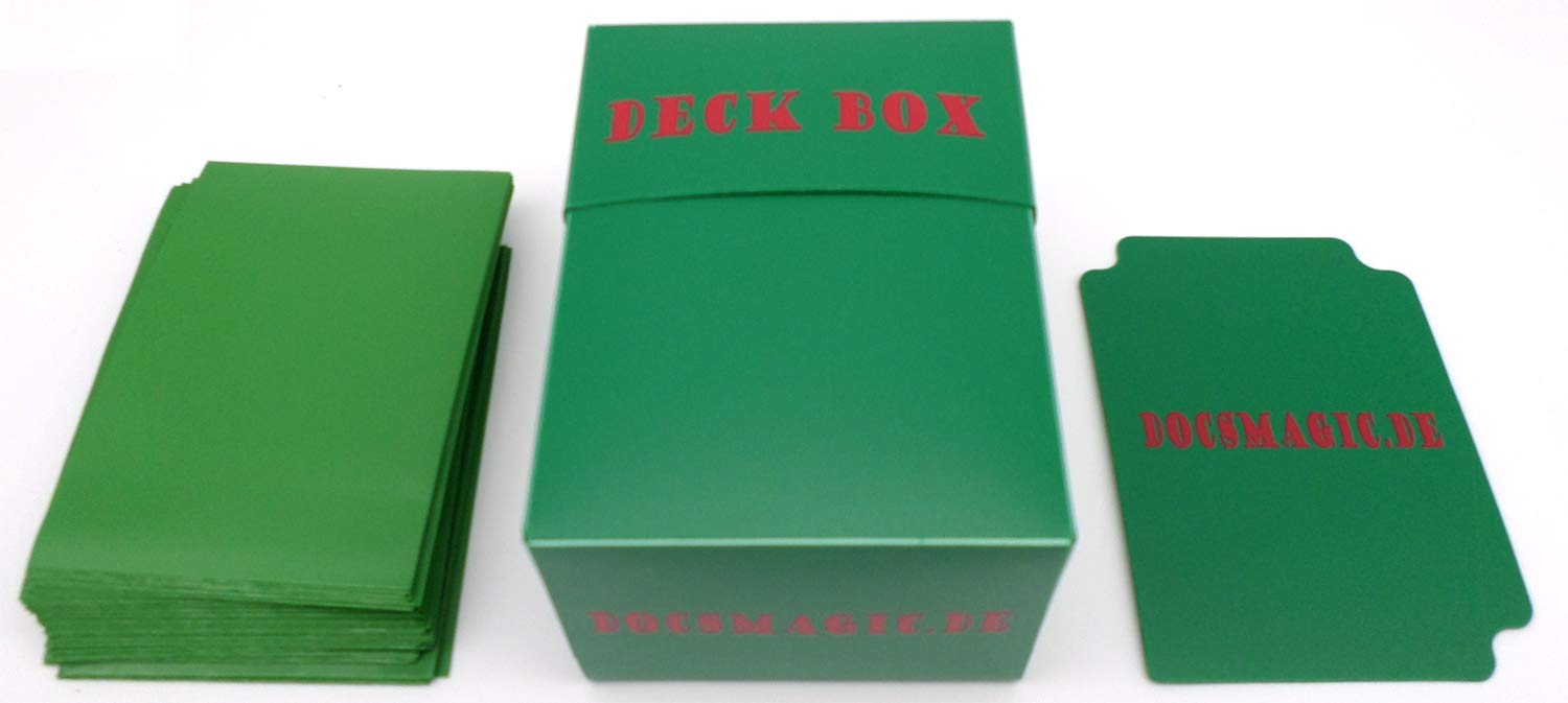 docsmagic.de Deck Box + 60 Double Mat Green Sleeves Small Size - Mini - YGO