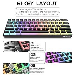 GK GAMAKAY MK61 Wired Mechanical Keyboard Gateron
