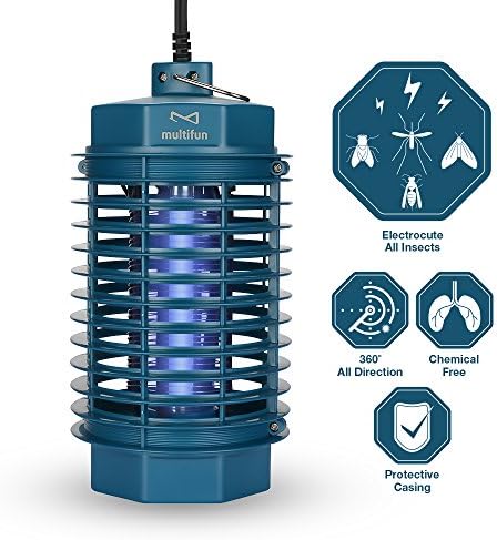 Electric Bug Zapper, multifun Electronic Insect &amp; Fly Killer, Indoor Mosquito Killer with Built-in UV Light Trap, Non-Toxic Safe Mosquito Zapper for Indoor Home Porch Patio Backyard Warehouse