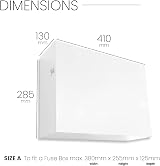 Indoor Outdoors White Fuse Box Consumer Unit Cover 380x260x130mm Steel Home view 2