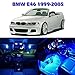 Partsam LED Interior Package Light Kits Replacement for BMW E46 Sedan Wagon Coupe 1999-2005 - 7 Pieces/Blue