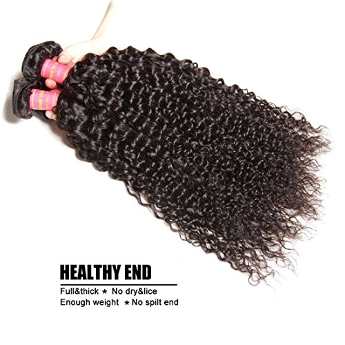 Ali Julia Hair Brazilian Curly Hair 3 Bundles with 13x4 Frontal Lace Clsoure Virgin 100% 7A Unprocessed Human Hair Extensions Natural Color (10 12 14+10 inch)
