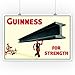 United Kingdom - Guinness For Strength (artist: John Gilroy c. 1934) - Vintage Advertisement (12x18 Art Print, Wall Decor Travel Poster)