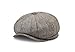 Men's Women's Classic Herringbone Tweed Wool Blend Newsboy Ivy Hat Brown Beige