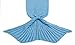 BURKLETT B16090002-01 Four Seasons Crochet Mermaid Tail Sleeping Blanket, Deep/Light Blue