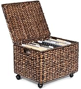 BIRDROCK HOME Rolling File Cabinet - Storage Organizer Box with Lid - Home Office Decor - Decorat...