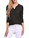 Angvns Women Print Chiffon V Neck Loose Casual Shirt Top, White Dot, M