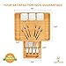 Bamboo Cheese Board and Knife Set with drawer, Charcuterie Board Set Large (15 x 12 inch) includes Ceramic Bowls, Serving Forks, Cheese Knives, Ideal Wedding Gift, Housewarming, Birthday (The Festa)