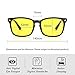 Cyxus Anti Blue Light Filter [Sleep Better] UV Block Radiation Eyestrain Reading Safety Glasses Square Computer Eyewear Vintage Classic Frame/Yellow 49mm Lens, Unisex(Men/Women) (Black)