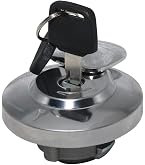 Motorcycle Gas Cap For Honda Shadow, Rebel, VTX & Yamaha Vstar – Silver Fuel Door With Keys
