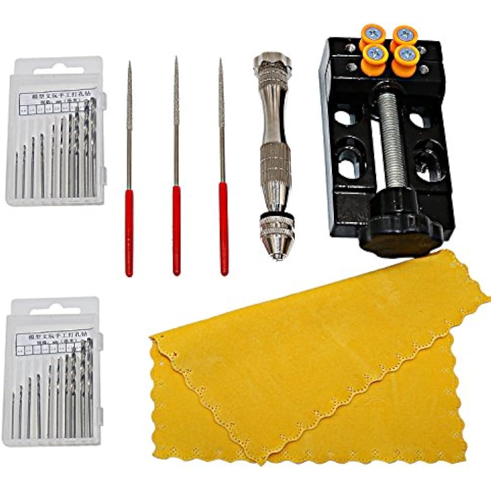 Download Mini Drill Press Vise Precision Pin Little Hand With Micro Twist Bits Set Holes | eBay