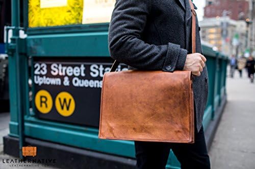 Leather Native 15" New Satchel Briefcase Bag Vintage Crafts Leather Messenger Men's Women's Laptop Spring Sale!