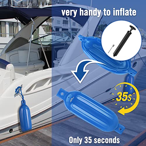 Affordura Boat Fender 4 Pack Boat Bumpers Fenders With 4 Ropes, Boat