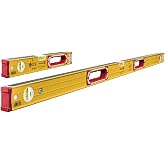STABILA Type 196 Level Set - 48 Inch and 16 Inch Heavy Duty, Cat. No. 37816 | Professional construction levels for precise measuring and alignment work, durable design for contractors and builders, Cat