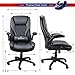 Executive Office Chairs - High Back Racing Style Task Chair - Adjustable Computer Desk Chairs with Lumbar Support, Leather Black for Office Room Decor (284-BLACK)
