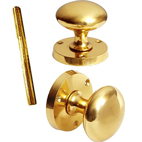 Merriway BH02098 Victorian Rim Knob Set Brass 55mm-1 Pcs
