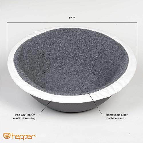 Hepper - Nest Cat Bed - Modern Cat Furniture - Cat Bowl with Removable & Washable Fleece Liner -r - Herringbone