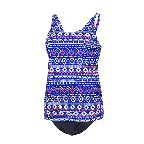 iYBUIA Women's Print Sexy Bikini Set Swimsuit Push Up Swimwear Beachwear Plus Size Blue