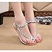 Hemlock Women Girl Rhinestone Sandals Roman Shoes Flat Sandals (US:8, SIlver)