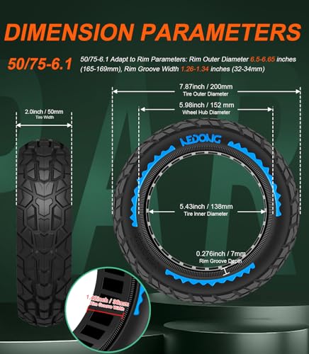 BANGTING 2PCS 8.5 Inch Solid Wheels for Electric Scooter, 8 1/2 x2 Replacement Tires, 50/75-6.1 Replacement Wheel for Xiaomi Pro 2 / M365 / M365 Pro / 1S / 3/3 Lite/Essential