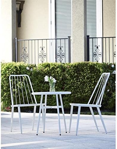 3-piece White Outdoor Bistro Steel Patio Furniture Set by Avenue Greene