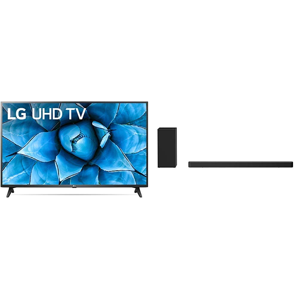 LG 55UN7300PUF Alexa Built-in 55" 4K Ultra HD Smart LED TV (2020) with LG SN6Y 3.1 Channel 420 Watt High Res Audio Sound Bar with DTS Virtual:X, Black
