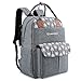 Lekebaby Large Diaper Bag Backpack with Changing Pad and Stroller Straps with Arrow Print, Gray
