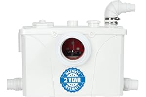 FLODREAM 700 watt Macerator Pump for Upflush Macerating Toilet Kitchen Sink Bathtub, Two Piece Toilet Pump with Sharp Stainless Steel Blade for Water Disposal Sewage Pump, FLO700-PRO