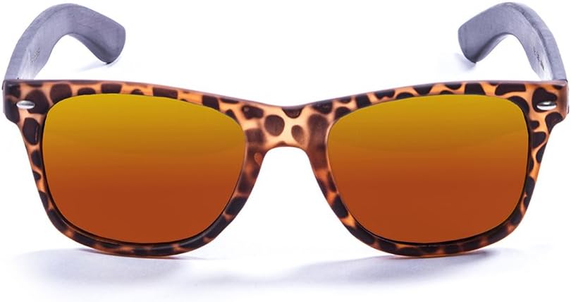 Ocean Beach Sunglasses Demy Wood Dark Brown Frame/Arms/Revo Red Lens