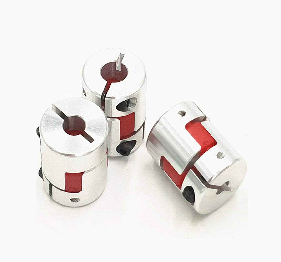 3Pcs 6.35x10mm CNC Stepper Motor Jaw Shaft Coupler 6.35mm to 10mm Aluminum Flexible Jaw Spider Plum Coupling D25L30 Connector for CNC Router Engraving Milling Machine/3D Printer - - 