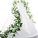 HEJIAYI 3 Pack 96 Inch Rose Vine Silk Flower Garland Artificial Flowers Plants Leaf Vine for Home Wedding Decoration (White)