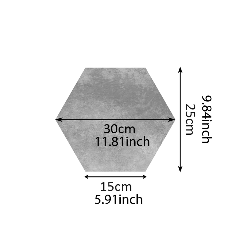 Alwayspon 12Pcs Hexagon LVT Flooring Peel and Stick