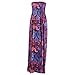 HDE Women's Strapless Maxi Dress Plus Size Tube Top Long Skirt Sundress Cover Up (Purple Paisley, 2X)