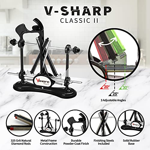 Warthog V-Sharp Classic II Knife Sharpeners, 325 Grit Diamond Rods with