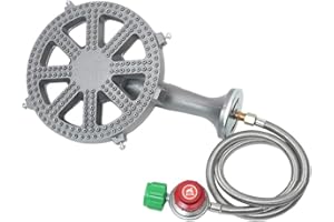 COOKAMP Cast Iron Propane Burner Head with Brass Fitting Orifice (SH16RH - DIY Burner & Regulator)